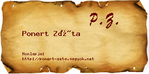 Ponert Zéta névjegykártya